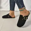 Pantuflas de Otoño para Mujer sin Cordones 202643 Suela Gruesa Boken Punta Cerrada Medias Pantuflas Tejidas Retro Nuevas Talla Grande