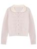 26ª Coleção de Primavera Inverno Roupa de Casa Estilo Doce Coração Crochê Top Interno Nova Moda Cardigan Fofo Tricô