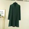Top base de cuello alto medio para mujer, nueva colección de otoño 2026, corte holgado, adelgazante, de longitud media, camiseta de manga larga
