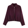 Conjunto de chaqueta larga de manga larga con cremallera, solapa, corte holgado y pantalones de pierna ancha con cintura elástica para mujer, 26 colores sólidos, nuevo para primavera y otoño