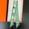 Bufanda de corbata estampada delgada de nuevo estilo para mujer, bufanda larga estrecha de seda estilo coreano para combinar con camisas, accesorio envolvente de moda