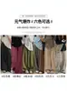Pantalones de cuadros grises estilo coreano para mujer, retro de otoño, de cintura alta, adelgazantes, aptos para petite, casuales, holgados y relajados de pierna ancha largos