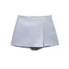 Atacado Fabricante de Roupas Femininas Transfronteiriças 2026 Novo Estilo Europeu e Americano Moda Sexy Hot Girl Cor Sólida Couro Sintético Calça Saia de Botão Duplo
