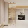 Nueva Mampara de Cristal Estilo Chino para Entrada de Sala de Estar, Celosía Hueca para Sala de Estar y Reja Metálica de Hotel