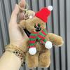 Lindo llavero de peluche navideño con colgante de muñeco de Papá Noel y alce para estudiantes