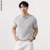 Camiseta de Manga Corta a Rayas para Hombre con Cuello de Solapa, Estilo Old Money, Nueva Tendencia de Verano Retro Japonés Pullover Camisa Polo para Hombre