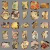 50 Piezas de Pegatinas Retro de Huella de Quemado, Fragmentos de Papel de Brasas, Graffiti Creativo, Caja de Almacenamiento para Refrigerador, Pegatinas para Cuaderno