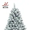 Árbol de Navidad Flocado 1.8m Blanco Cubierto de Nieve Denso con Puntas Redondas PVC Árbol Automático con Nieve Artificial Cayendo Árbol de Navidad Artificial