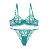 Lingerie sexy europeia e americana estilo francês, sutiã de renda bordada, minimiza seios grandes, previne flacidez, conjunto de sutiã e calcinha para mulheres