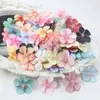 Flores de Seda de Begonia, Flores Artificiales, Coronas de Flores Hechas a Mano para Manualidades, Flores Decorativas para Pasadores, Cabezas de Flores de Cinco Pétalos