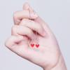 Pendientes Tmall recién llegados con forma de corazón rojo, chapados en plata de ley 925, con forma de corazón de melocotón, pendientes largos rojos para mujer, pendientes que combinan con todo.