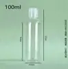 Fábrica de Origen Botellas de Plástico Transparentes con Tapa Flip-Top Tapa Mariposa de PET Botellas Exprimidoras Botellas Dosificadoras Cosméticas Grandes Cantidades en Stock