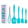 Juego de 5 piezas de silicona para hornear resistente a altas temperaturas al por mayor directo Espátula Brocha para aceite Batidor de huevos Grado alimenticio Juego de herramientas para hornear
