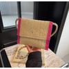 Bolso Tejido de Paja 2026 Estilo Casual de Vacaciones Color de Moda Bloque de Color Bolso Sobre Bolso de Hombro Cruzado Tejido Bolso Texturizado para Mujer