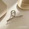 Pinza para el Cabello Grande de Metal Plateado para Cabello Grueso, Pinza de Garra Geométrica para el Cabello, Accesorio para el Cabello, Pinza de Tiburón Estilo Coreano