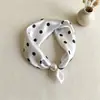 Lenço de Seda com Estampa Pied-de-Poule de Luxo Leve, Lenço Quadrado, Colar de Pérolas, Lenço Magnético Triangular, Lenço Preguiçoso, Lenço de Pescoço com Pingente
