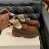 Mocasines Preppy de Uva para Mujer, Mismo Estilo que Mamá, Puntera Redonda, Correa con Hebilla Metálica, Tacón Grueso, Suela Gruesa, para Primavera y Otoño