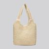 Bolsas para Mujer Verano Vacaciones en la Costa Bolso de Playa Casual Versátil Bolso de Paja Gran Capacidad Bolso Tote Tejido al Hombro para Mujer