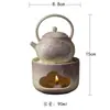 Juego de Té Rosa Perla Degradado Mate Pintado a Mano Cerámica Hecha a Mano Tapa de Tetera Taza de Maestro Hojas de Té para Uso Doméstico