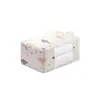 Bolsa para edredón de algodón grueso para nube, bolsa organizadora de ropa plegable, bolsa de mano con cremallera, ventana visible, bolsa de almacenamiento para armario de ropa