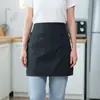 Delantal de Cintura de Media Longitud a la Moda, Resistente al Agua, para Uso en Cocina, Cocinar, Ropa de Trabajo Unisex, Catering, Se Puede Imprimir con Logo