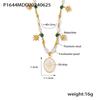 Collar de Cuentas Redondas de Acero de Titanio con Colgante Geométrico de Estrella Bamang de Diamante con Goteo de Aceite Japonés y Coreano, Perla de Agua Dulce, Malaquita