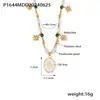 Collar de Cuentas Redondas de Acero de Titanio con Colgante Geométrico de Estrella Bamang de Diamante con Goteo de Aceite Japonés y Coreano, Perla de Agua Dulce, Malaquita