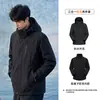 Jaqueta Down WENHOUU Leve Softshell com Forro Três em Um Conjunto de Duas Peças Roupas para Viagem Montanhismo Outerwear