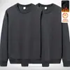 Sudadera de otoño e invierno para hombre, corte holgado, forro polar, sin capucha, cuello redondo, camiseta de manga larga, talla grande, moderna, versátil, cómoda