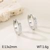 Hebilla de Oreja de Acero Titanio Blanca Simple Estilo Coreano con Concha No se Desvanece Sentido de Diseño de Nicho Pendientes de Acero Inoxidable con Diamante para Mujer