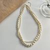 Collar de Perlas de Cristal para Mujer, Collar de Perlas Estilo Ni Ni, Cadena para Suéter de Doble Capa Nicho de Lujo Ligero de Alta Gama