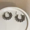 Pendientes de Aro de Metal Plateado Ins Estilo Coreano, Estilo Dulce Fresco Minimalista, Pendientes de Diseño Único para Mujer