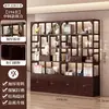 Novo Armário de Exposição Estilo Chinês, Prateleira Multiuso para Armazenamento de Chá, Divisória Decorativa para Sala de Estar, Armário de Exposição e Armazenamento para Sala de Chá do Escritório