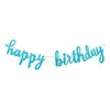 Feliz Cumpleaños Banderines Brillantes Fiesta de Cumpleaños de Medio Año y Dos Años Pancarta de Letras Decoración