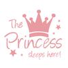 Adesivos de parede com slogan de princesa coroada de rosa, adesivos de parede decorativos para quarto infantil, adesivos autoadesivos