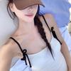 Moda Femenina Estilo Coreano Siomatic con Tirante Fino al Hombro Estilo Traje de Baño Lazo Recogido Pecho Pequeño Picante Vacaciones en Aguas Termales Bikini