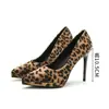 1088-8 Transfronterizos Europeos y Americanos Sexy Leopardo Gamuza Tacones Altos Mujer Punta Tacón de Aguja Plataforma Tacón Súper Alto Zapatos de Salón