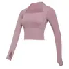 Roupas Esportivas Transfronteiriças de Manga Longa para Corrida, Fitness e Yoga com Bojos para Mulheres 2025 Novo Look Emagrecedor Tops de Yoga Justos