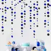 Decoraciones Coloridas de Papel con Cordón para Ceremonia de Graduación y Decoraciones para Fiesta de Cumpleaños en Azul, Rojo y Negro