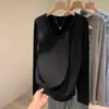Camiseta de manga larga con cuello en V para mujer, estilo perezoso holgado, talla grande, cálida, de terciopelo de doble cara, para otoño e invierno, venta al por mayor transfronteriza