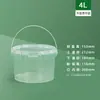 Balde de Embalagem de Grau Alimentício Personalizado de Fábrica com Alça Balde Transparente Selado Balde Pequeno para Suco Frutos do Mar Balde de Plástico PP para Feira Noturna
