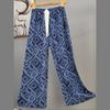Pantalones de Pijama de Algodón Finos de Verano para Mujer con Estampado de Dibujos Animados, Pantalones de Pierna Ancha para Mujeres Embarazadas, Tallas Grandes, Adecuados para Usar Afuera, Pantalones Largos de Algodón, Exportación