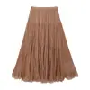 Falda de malla de dobladillo grande plisada de Feiyuan para el uso diario de mujer, nuevo estilo otoño e invierno, con un ambiente perezoso y suave, falda corta de color liso