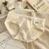 Ropa Interior de Algodón Puro Floral Dulce para Mujer, Calzones de Algodón Sin Costuras de Cintura Media para Niñas