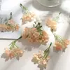 L Ramo de Flores Artificiales de 4 Piezas Materiales Hechos a Mano DIY Hortensia Accesorios para el Cabello de Novia Ramo Pequeño de Flores Falsas