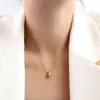 Marca Estilo Francés Joyería Diseño de Nicho Cadena para Clavícula Acero de Titanio Chapado en Oro de 18K Colgante de Gota de Agua Collar para Mujeres