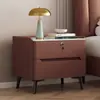 Mesita de noche de madera maciza pizarra cuero lujo ligero, uso doméstico simple, almacenamiento moderno de gama alta para dormitorio, modelo pequeño nuevo