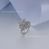 Anillo Giratorio Abierto para Alivio del Estrés con Diamantes, Versátil y de Alta Gama, Anillo Giratorio Color-Conservante Chapado en Cobre, Unisex, Mayoreo