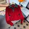 Suéter de Tricô Casual com Gola Lapela, Patchwork de Jeans, Fenda Lateral, Design Emagrecedor, Cor Damasco - Lançamento Outono 2026