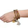 Seda Dourada Nan Sândalo Multi-Círculos Estilo Antigo Multi-Círculos Franja Pulseiras de Contas Masculinas e Femininas Novo Estilo Chinês Contas de Rosário